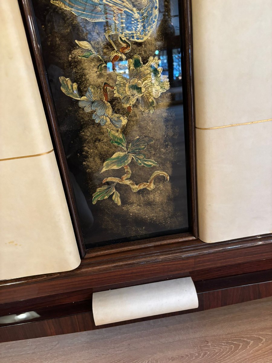 Armoire Art Déco vers 1925 Palissandre et Parchemin-photo-5