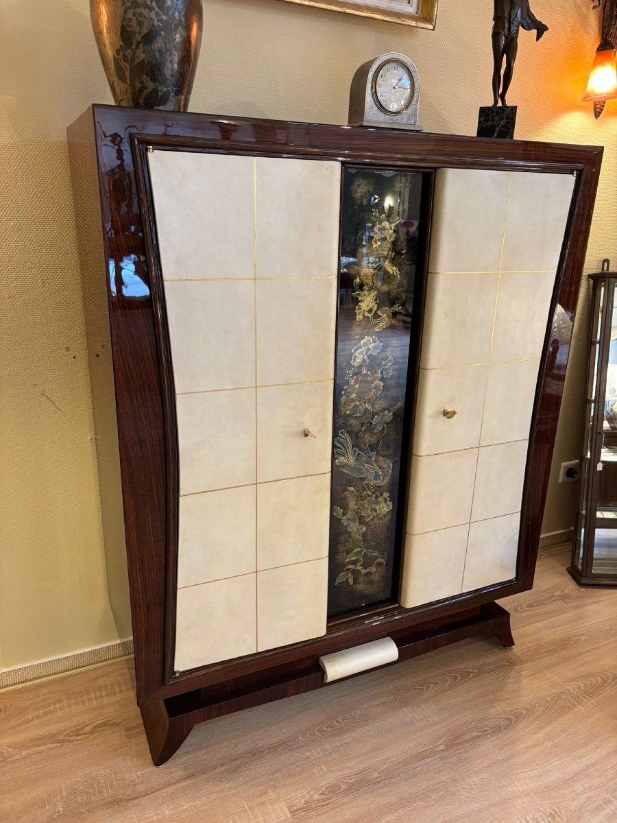 Armoire Art Déco vers 1925 Palissandre et Parchemin