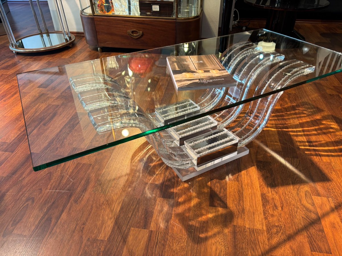 Table basse Perles d´eau Lalique