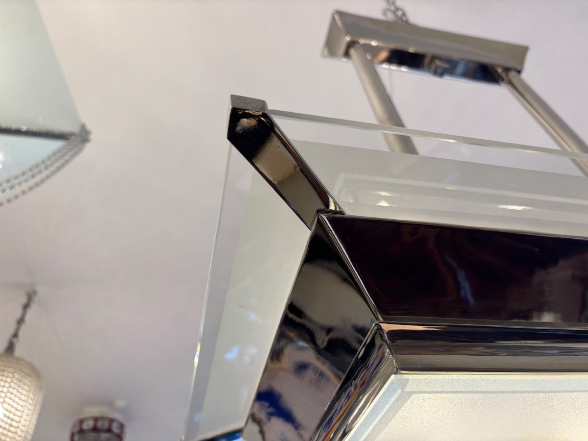 Rectangular Art Deco Chandelier By Jakko, Lyon, Circa 1930-photo-3