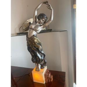 Oriental Dancer In Bronze Signed Godard, Art Deco