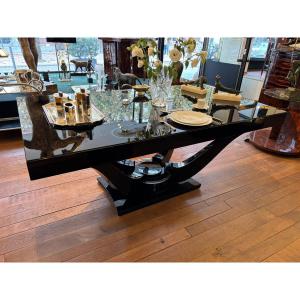 Table de salle à manger laquée noire  Art Déco vers 1930