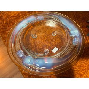 Opalescent Glass Bowl By Verlys With Naiads Art Deco Around 1925