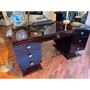 Art Deco Desk, Circa 1925, Macassar Ebony