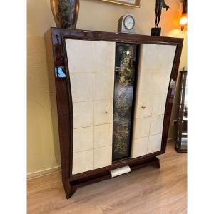 Art Deco Cabinet, Circa 1925, Rosewood And Parchment