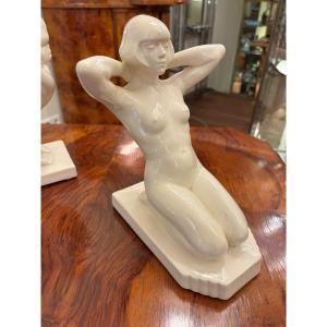 Pair Of Art Deco Ceramic Bookends, Circa 1930