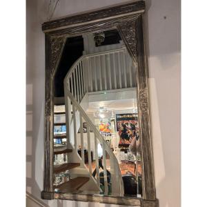 Large Art Deco Trumeau Mirror, Circa 1920–1925, With A Rose Motif