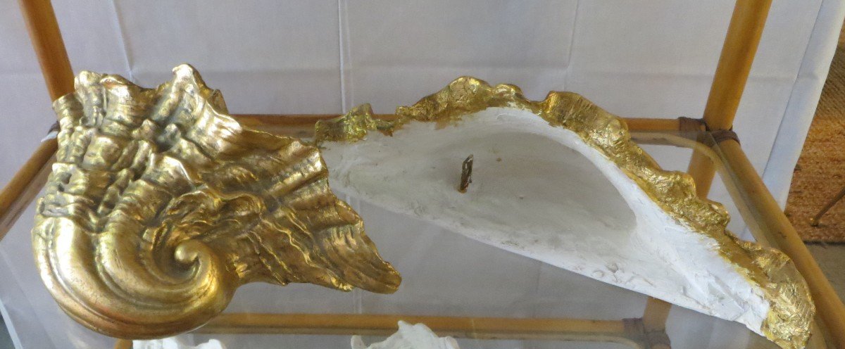 Pair Of Golden Plaster Sconces-photo-2