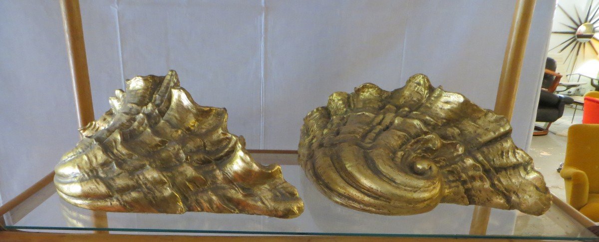 Pair Of Golden Plaster Sconces