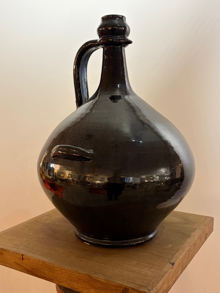 Black Glazed Earthenware Jug From Biot-photo-3
