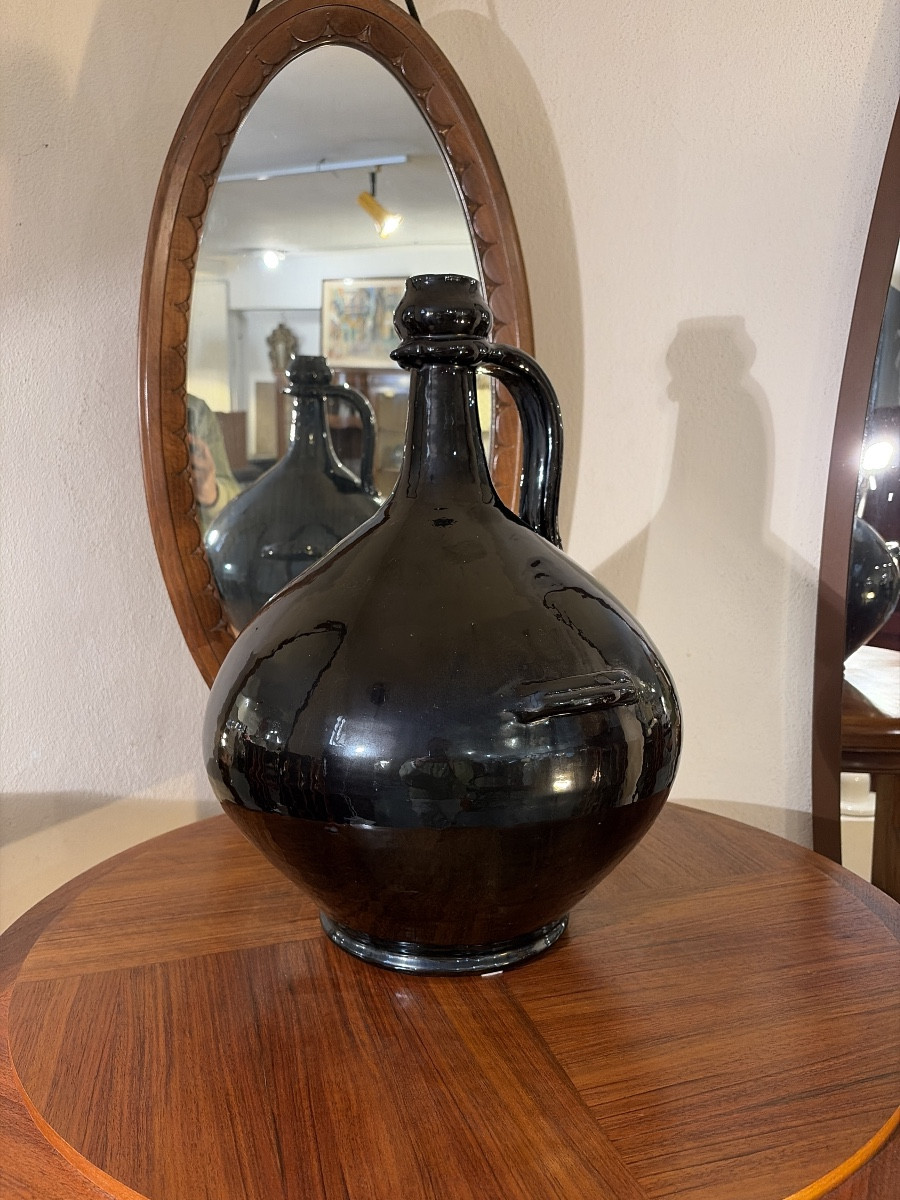 Black Glazed Earthenware Jug From Biot