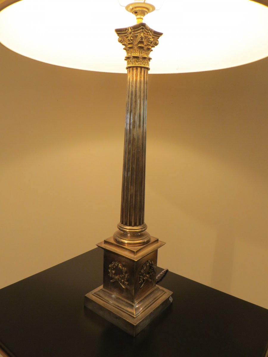 Silver Bronze Lamp Column Shape