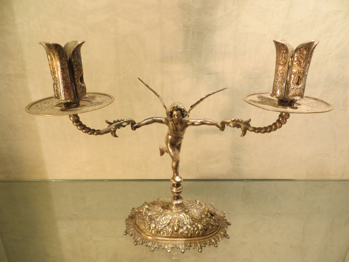 Silver Metal Candlesticks-photo-5