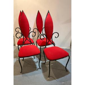4 chaises fer forgé 