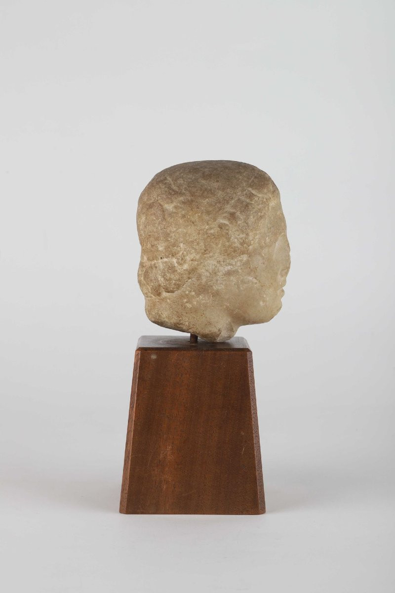 T&ecirc;te masculine en marbre romain - Ier si&egrave;cle-photo-4