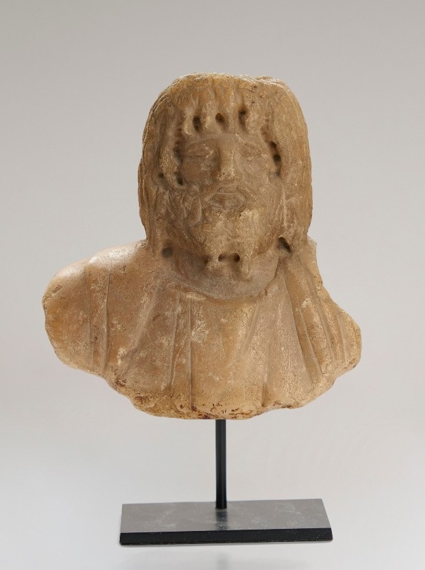 Roman Marble Bust Of Serapis / Alabaster