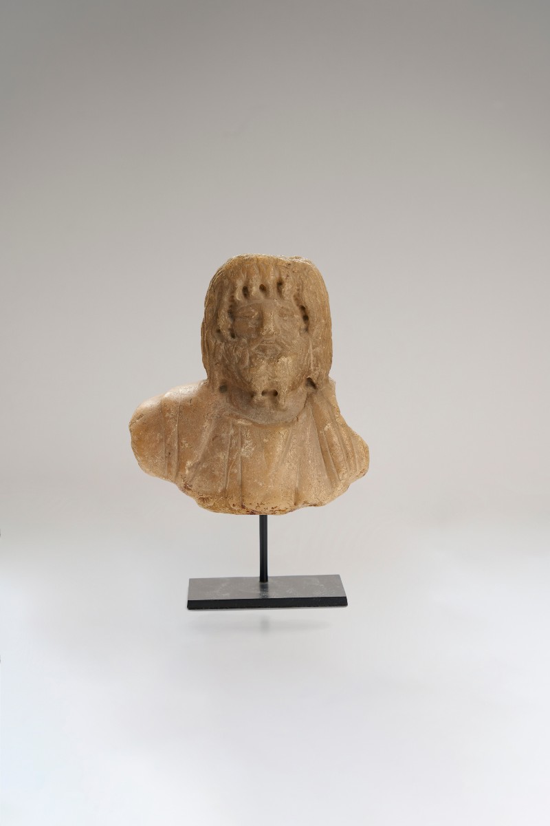 Roman Marble Bust Of Serapis / Alabaster