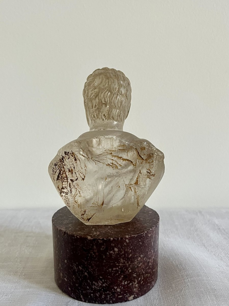 Rock Crystal Emperor Bust - 19th Century-photo-3