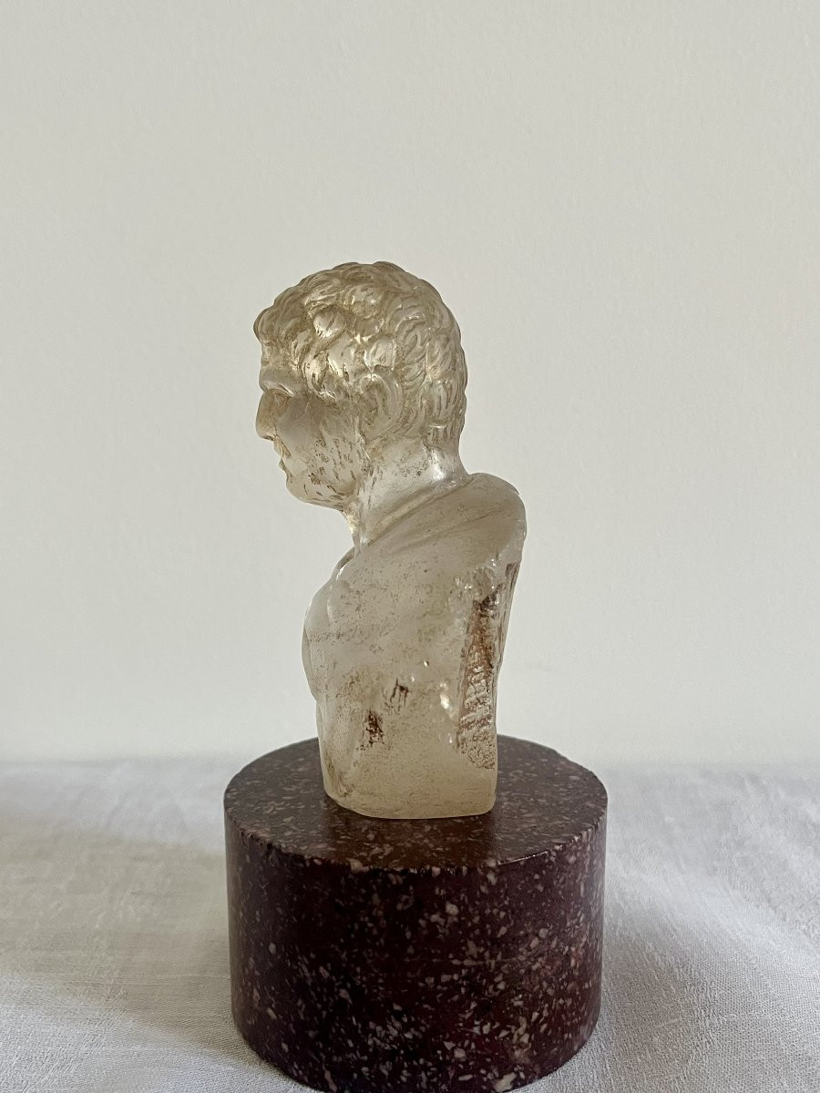 Rock Crystal Emperor Bust - 19th Century-photo-3