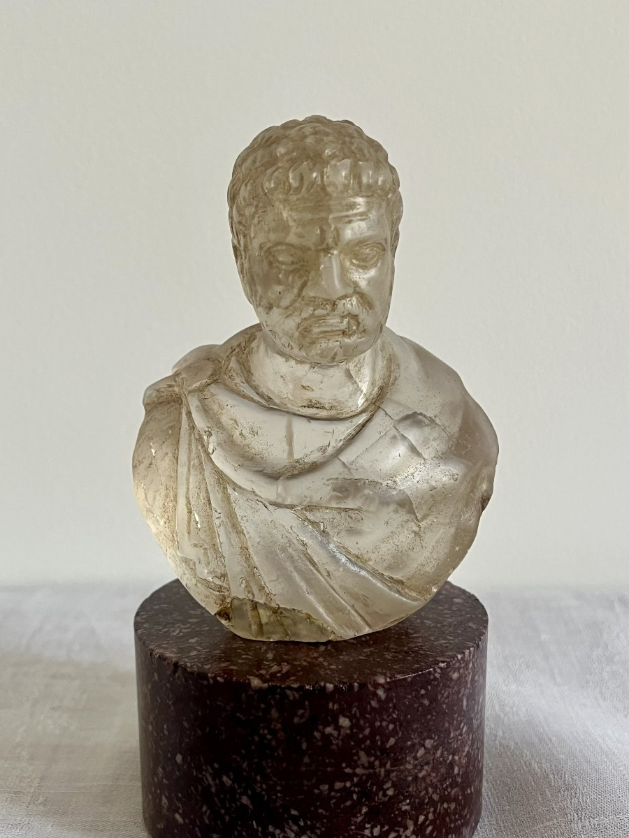 Rock Crystal Emperor Bust - 19th Century