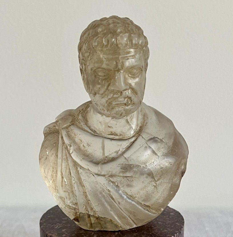 Buste d'empereur en cristal de roche - XIX&egrave;me si&egrave;cle