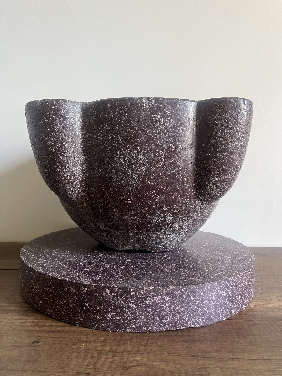 Large Imperial Porphyry Mortar - 44cm - 17th Century-photo-4