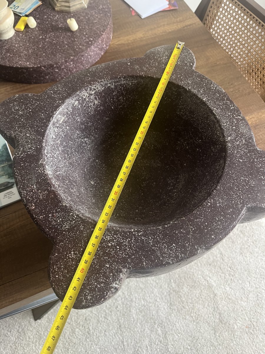 Large Imperial Porphyry Mortar - 44cm - 17th Century-photo-2