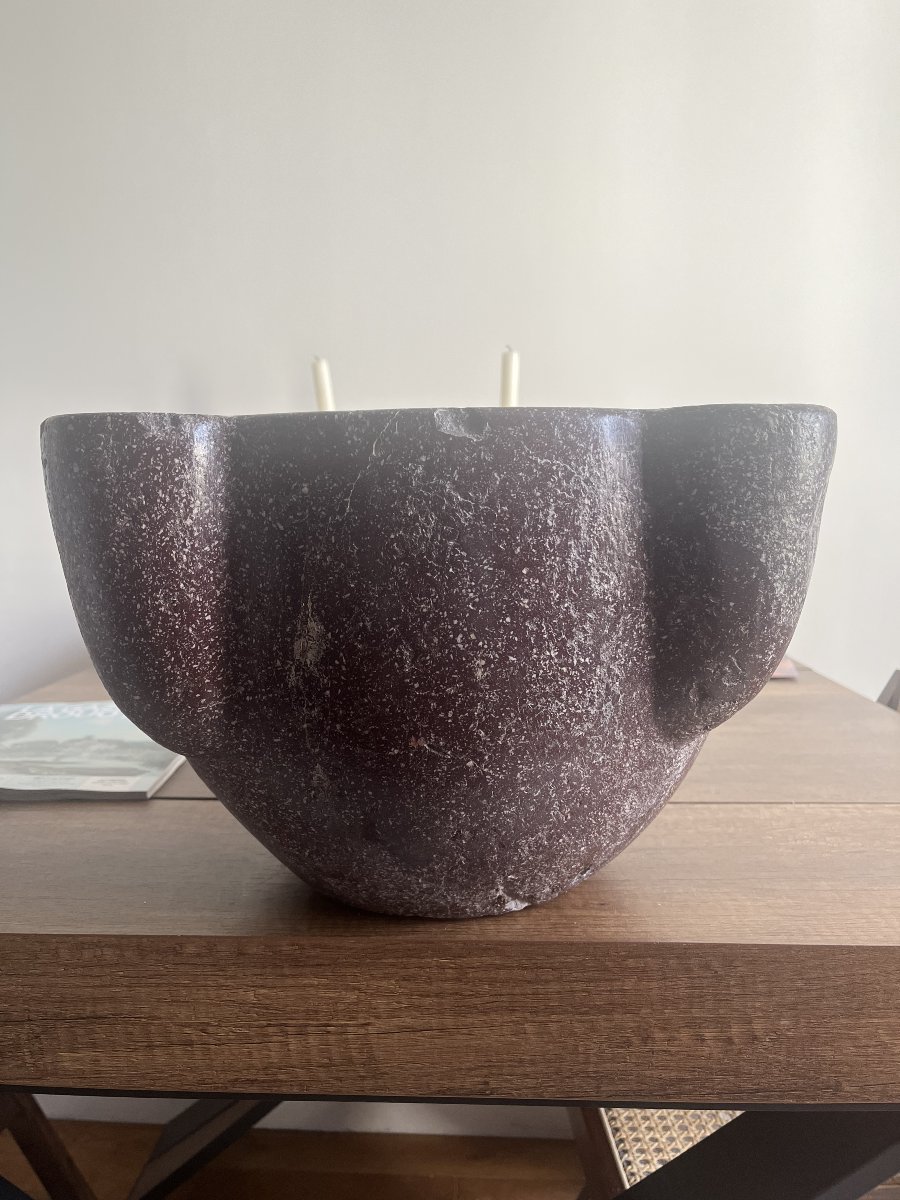 Large Imperial Porphyry Mortar - 44cm - 17th Century-photo-4