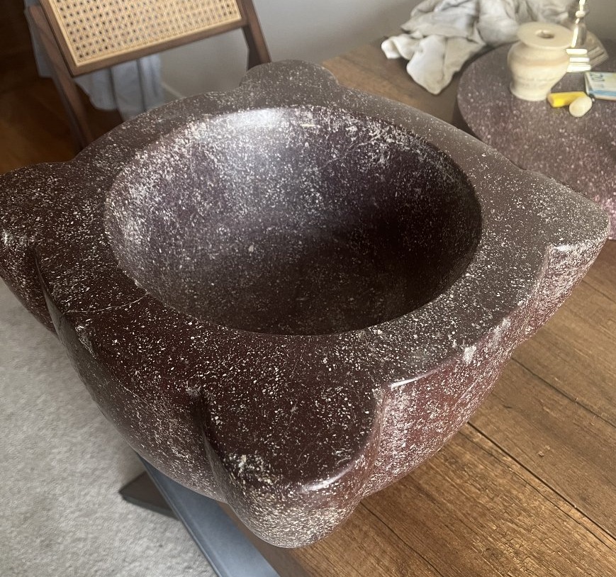 Large Imperial Porphyry Mortar - 44cm - 17th Century-photo-5