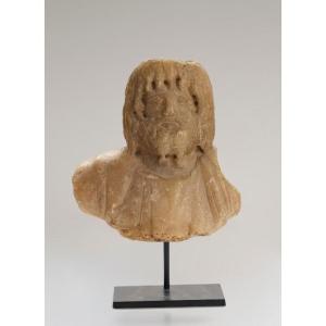 Buste de Serapis en marbre romain / albâtre 