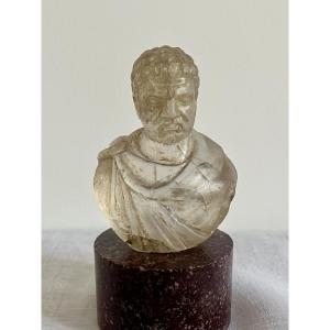 Rock Crystal Emperor Bust - 19th Century