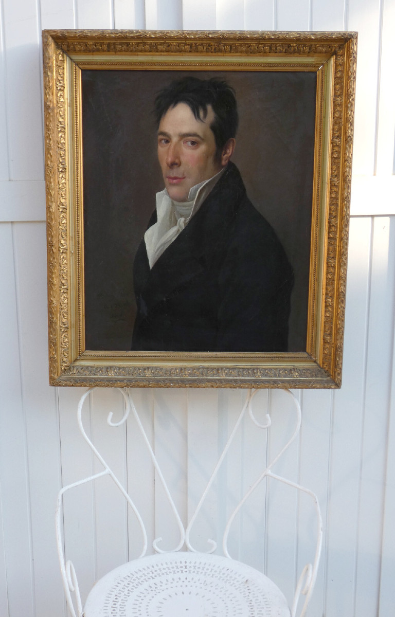 ALEXANDRE BALLY 1764-1835...GRAND & ÉLÉGANT PORTRAIT DU 1ER EMPIRE -photo-1