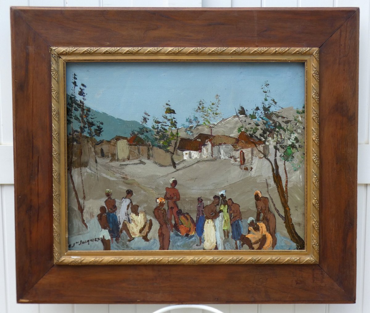 Carlo Jean-jacques 1943-1990 - Bathing Scene In Haiti-photo-1