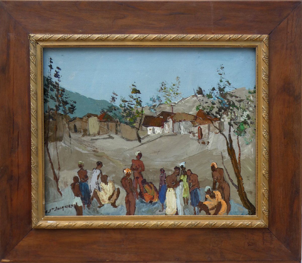 Carlo Jean-jacques 1943-1990 - Bathing Scene In Haiti-photo-6