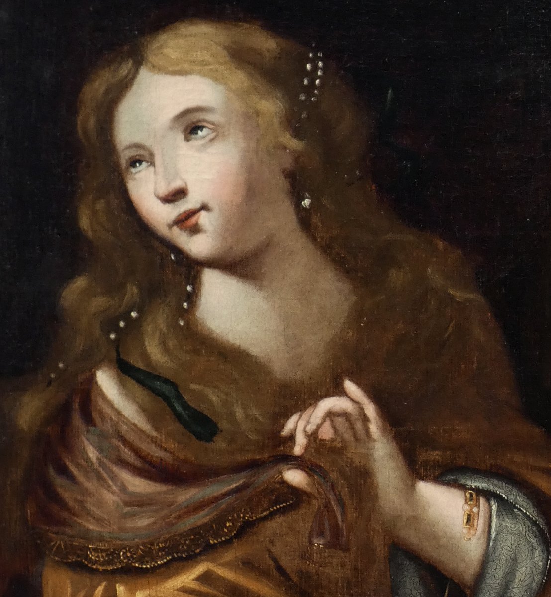 Large Biblical Canvas 17th Century...the Conversion Of Mary Magdalene-photo-4