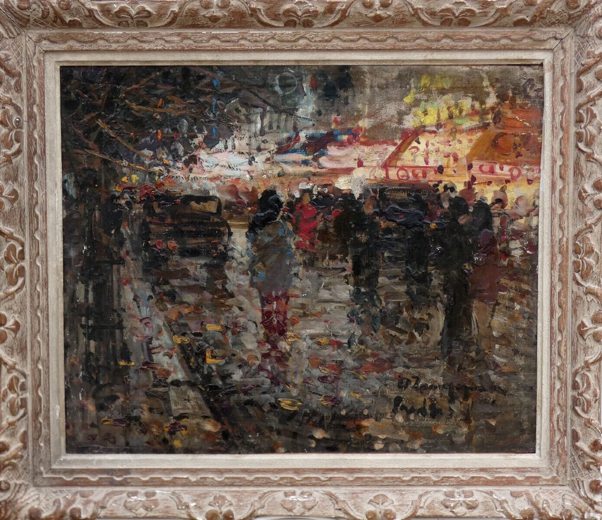 DINO ZAMPOGNA 1926-2016 -GRAND & BEL IMPRESSIONNISTE- PARIS  LA NUIT 1950 BOULEVARD DE CLICHY-photo-2