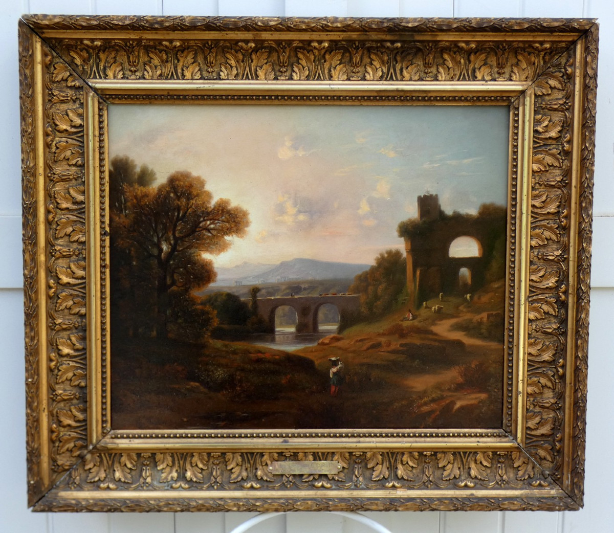 Grand & Beautiful Landscape Of 19th Century Italy - Nero's Arch At Dusk - Bénouville & Corot 