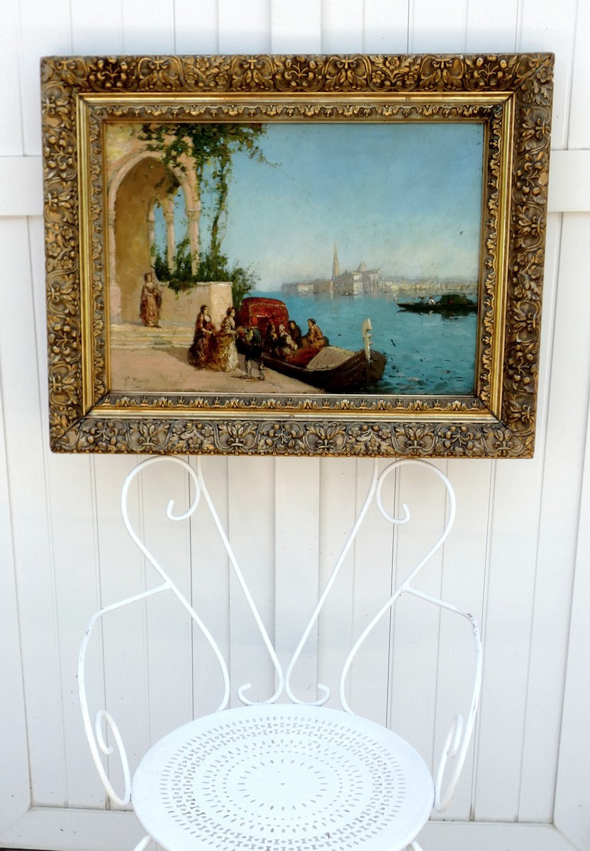 François Maury 1861-1933..great & Luminous Impressionist..venice & Grand Canal-photo-2