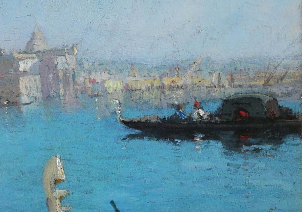 François Maury 1861-1933..great & Luminous Impressionist..venice & Grand Canal-photo-1