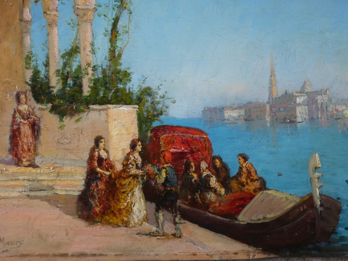 François Maury 1861-1933..great & Luminous Impressionist..venice & Grand Canal-photo-3