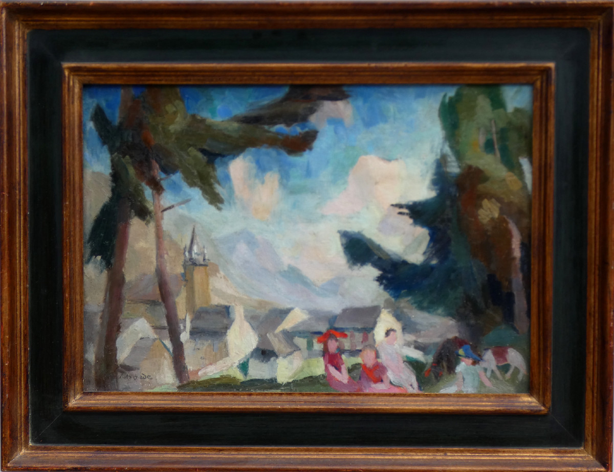 Henri Borde 1888-1958...luminous Impressionist Canvas...southwestern Landscape-photo-3