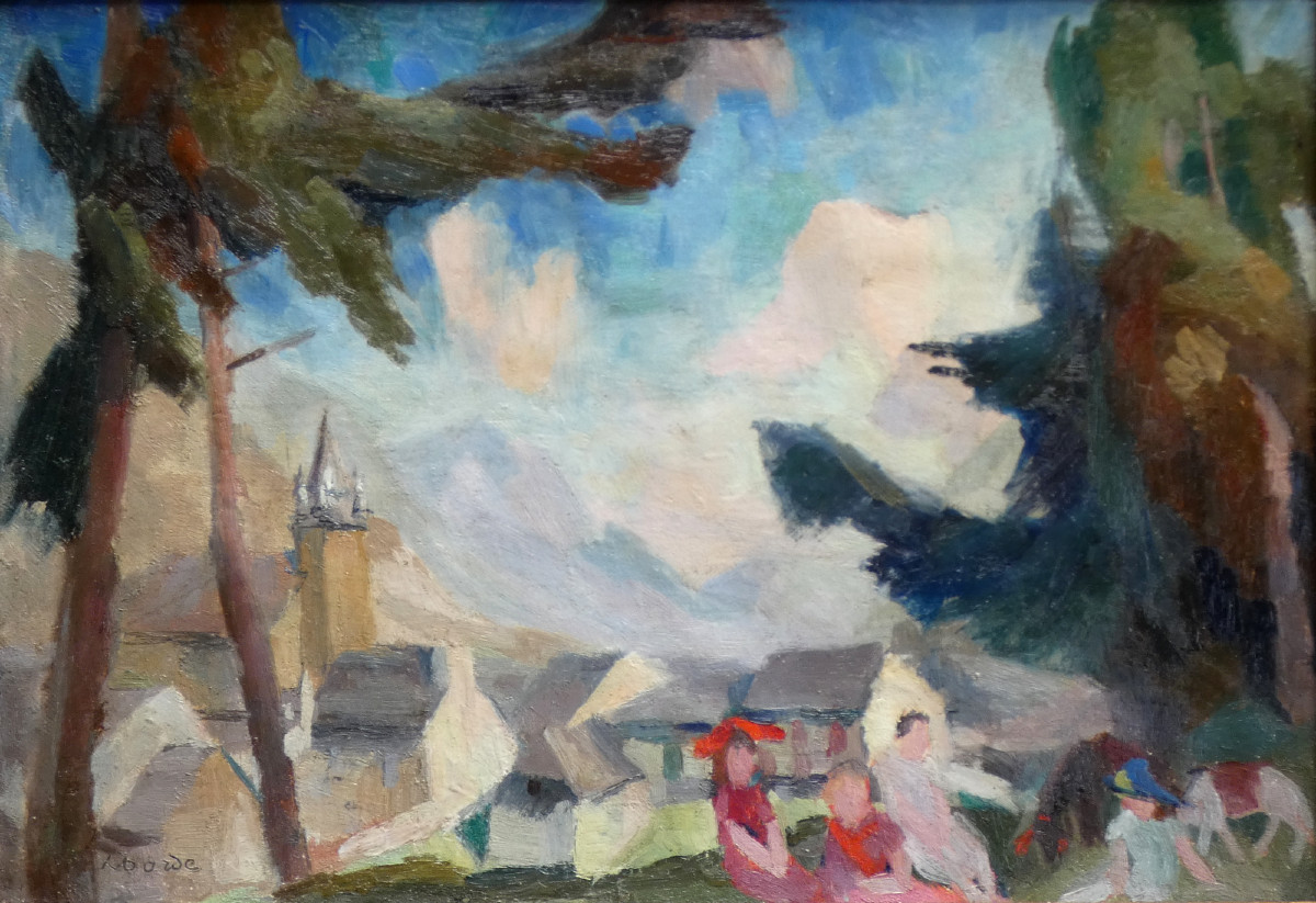 Henri Borde 1888-1958...luminous Impressionist Canvas...southwestern Landscape-photo-4