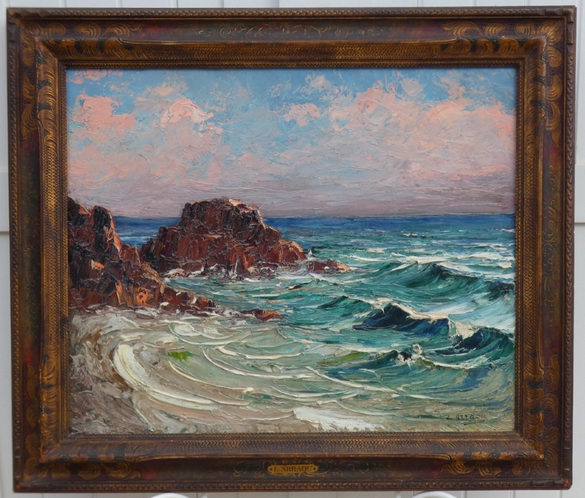 Louis Arraou 1900 - Large & Luminous Impressionist - Rocky Coast Of The Esterel-photo-1
