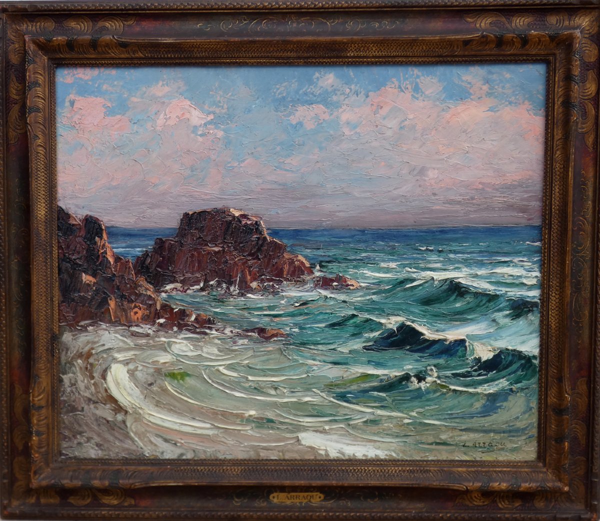 Louis Arraou 1900 - Large & Luminous Impressionist - Rocky Coast Of The Esterel-photo-6