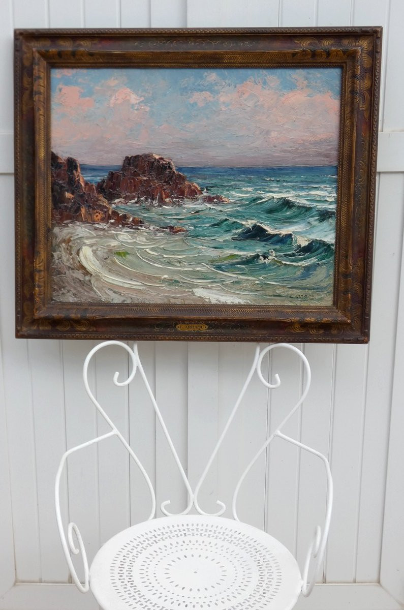 Louis Arraou 1900 - Large & Luminous Impressionist - Rocky Coast Of The Esterel-photo-7