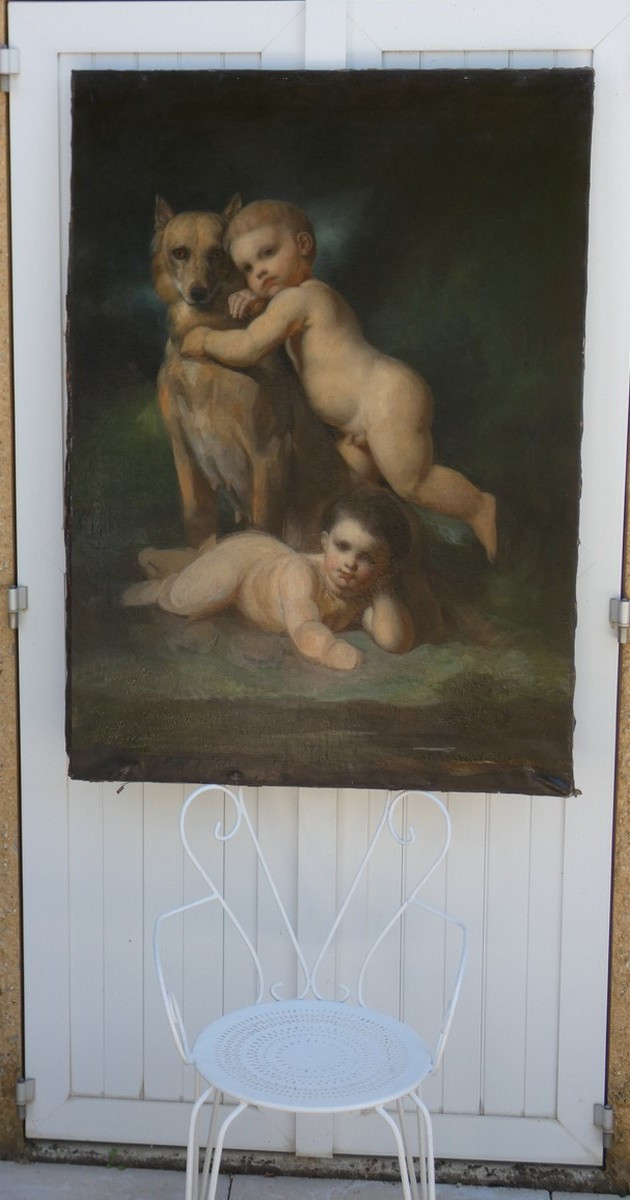 CHARLES ÉMILE CALLANDE DE CHAMPMARTIN 1797-1883 - ROMULUS & REMUS AVEC LA LOUVE-photo-3