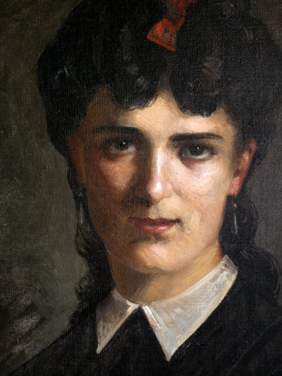 BELLE TOILE IMPRESSIONNISTE XIXe..PORTRAIT DE JEUNE FEMME...STYLE PROCHE DE MANET & MORISOT