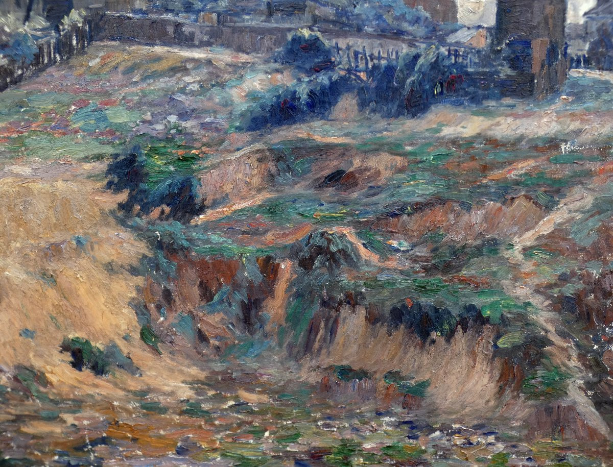 Chenard-huché 1864-1937 - Large Impressionist Canvas - View Of Montmartre & Moulin De La Galett-photo-6