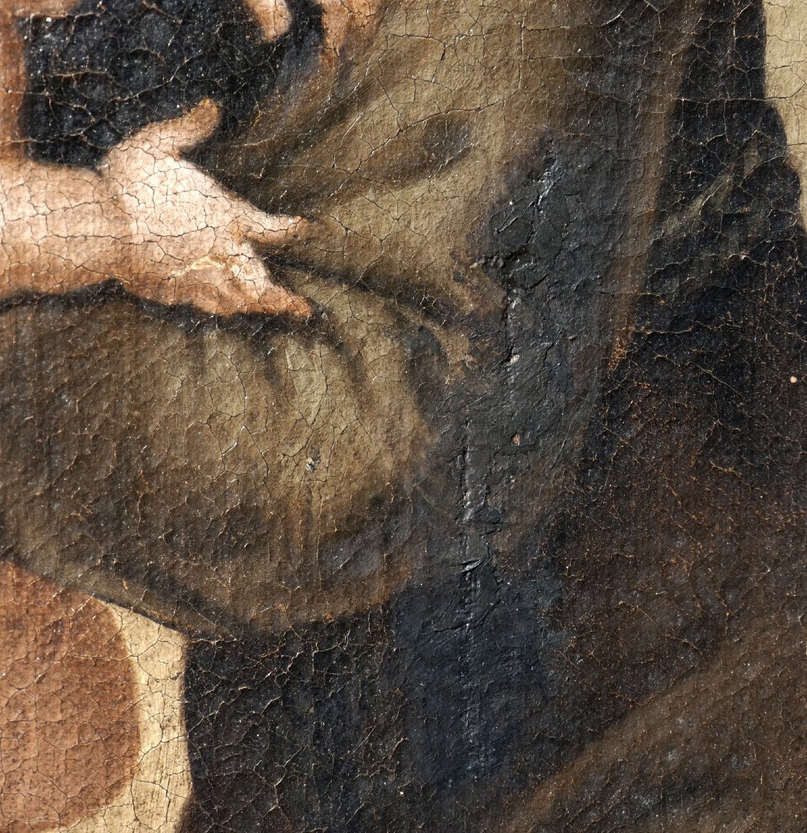 GRANDE PEINTURE BIBLIQUE XVIIe...VISION DE ST-ANTOINE DE PADOUE...MURILLO & L'ÉCOLE ESPAGNOLE ?-photo-2