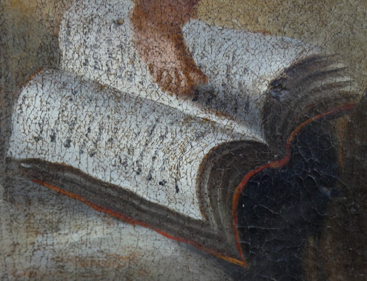 GRANDE PEINTURE BIBLIQUE XVIIe...VISION DE ST-ANTOINE DE PADOUE...MURILLO & L'ÉCOLE ESPAGNOLE ?-photo-6